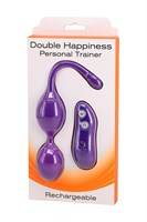Фиолетовые шарики с вибрацией DOUBLE HAPPINESS PERSONAL TRAINER - фото 170778