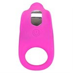 Ярко-розовое эрекционное виброкольцо Silicone Rechargeable Teasing Enhancer 153988 - фото 7181