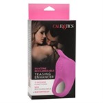 Ярко-розовое эрекционное виброкольцо Silicone Rechargeable Teasing Enhancer - фото 1407168