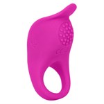 Ярко-розовое эрекционное виброкольцо Silicone Rechargeable Teasing Enhancer 153988 - фото 100744