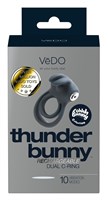 Черное эрекционное кольцо VeDO Thunder Bunny - фото 99342