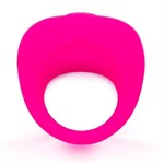 Розовое эрекционное кольцо с вибрацией - фото 1413292