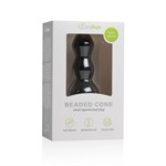 Черная анальная ёлочка Beaded Cone - 10,5 см. - фото 160172