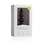 Чёрная фигурная анальная ёлочка Beaded Cone - 13,5 см. - фото 160175