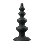 Чёрная фигурная анальная ёлочка Beaded Cone - 13,5 см. - фото 160173