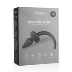Черная пробка-конус Dog Tail Plug с хвостом - фото 160181