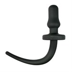 Черная анальная втулка Dog Tail Plug с хвостом - фото 160187