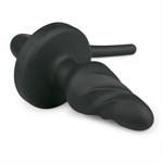 Черная витая анальная пробка Dog Tail Plug с хвостом - фото 160191