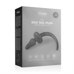 Черная витая анальная пробка Dog Tail Plug с хвостом - фото 160192