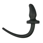 Черная анальная пробка Dog Tail Plug с хвостом - фото 160193