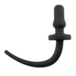 Черная анальная пробка с хвостом Dog Tail Plug - фото 160196