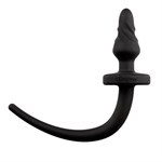 Чёрный витой анальный плаг Dog Tail Plug с хвостом - фото 160199