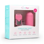 Розовое виброяйцо Easytoys Vibration Egg с пультом ДУ - фото 169573