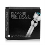 Серебристый уретральный стимулятор Sinner Penis Plug With Diamond - 5 см. - фото 173364