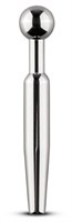 Серебристый уретральный стимулятор со съемным верхом Sinner Hollow Metal Penis Plug - 9 см. - фото 173374
