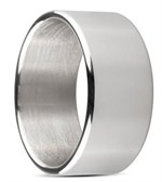 Серебристое эрекционное кольцо Sinner Wide metal head-ring Size L - фото 173386