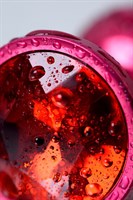 Красная анальная пробка с кристаллом красного цвета - 7,2 см. - фото 1407597