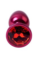 Красная анальная пробка с кристаллом красного цвета - 7,2 см. - фото 1407590