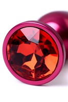 Красная анальная пробка с кристаллом красного цвета - 7,2 см. - фото 1407594