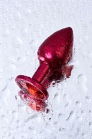 Красная анальная пробка с кристаллом красного цвета - 7,2 см. - фото 1407596