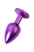 Фиолетовый анальный плаг с кристаллом фиолетового цвета - 7,2 см. - фото 307171