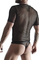 Мужская футболка из эластичной сетки с  V-образной горловиной - фото 160075
