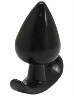 Черная коническая анальная пробка с ограничителем - 5 см. - фото 162101