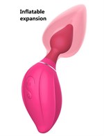 Розовый расширяющийся вибратор Daphne - 15,4 см. - фото 167641