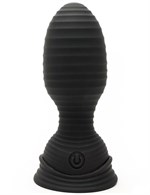 Черная расширяющаяся вибропробка Athena с пультом - 11,6 см. - фото 167645