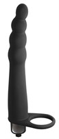 Черная вибронасадка для двойного проникновения Bramble - 16,5 см. - фото 166343