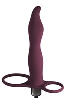 Бордовая вибронасадка для двойного проникновения Flirtini - 15,9 см. - фото 166358
