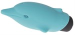 Голубой вибростимулятор-дельфин Lastic Pocket Dolphin - 7,5 см. - фото 268288