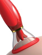 Красный двухсторонний вибростимулятор Ultimate Pleasure 24K Gold Luxury Edition - 25 см. - фото 1407948