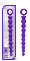 Фиолетовая анальная цепочка-елочка Silicone Beads - 24,6 см. - фото 162620