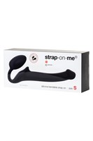 Черный безремневой страпон Silicone Bendable Strap-On - size S - фото 1307345