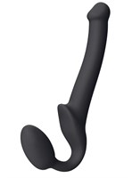 Черный безремневой страпон Silicone Bendable Strap-On - size S - фото 1307340