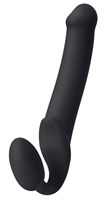 Черный безремневой страпон Silicone Bendable Strap-On XL - фото 164491