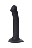Черный фаллос на присоске Silicone Bendable Dildo M - 18 см. - фото 164593