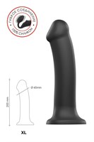 Черный фаллос на присоске Silicone Bendable Dildo XL - 20 см. - фото 164623