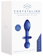 Синяя анальная пробка Chrystalino Rocker - 11,8 см. - фото 166820