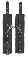 Черные наручники Plush Leather Hand Cuffs - фото 166877