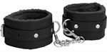 Черные наручники Plush Leather Hand Cuffs - фото 166876