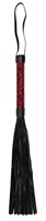 Красно-черная многохвостовая гладкая плеть Luxury Whip - 38,5 см. - фото 166936