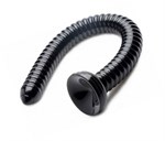 Черный анальный стимулятор-гигант Hosed Ribbed Anal Snake Dildo - 50,8 см. - фото 1365653