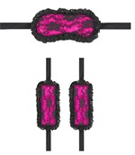 Розово-черный игровой набор Introductory Bondage Kit №7 - фото 167008