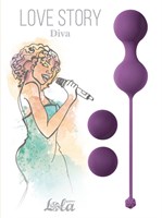 Набор фиолетовых вагинальных шариков Love Story Diva - фото 167844