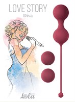 Набор бордовых вагинальных шариков Love Story Diva - фото 1365707
