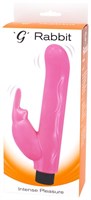 Розовый вибромассажер с клиторальным отростком G Rabbit - 15 см. - фото 170828