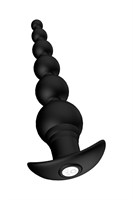 Черный анальный вибромассажер REMOTE GRADUATING BEADS - 20,7 см. - фото 1417917
