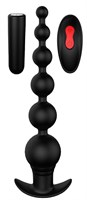 Черный анальный вибромассажер REMOTE GRADUATING BEADS - 20,7 см. - фото 173917